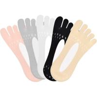 5 Pares Calcetines de Dedos Invisibles para Mujer, Antideslizantes Ortopédicos de Cinco Dedos, Suaves Forros Bajos, Transpirables Cortos Tipo Barco - details 0