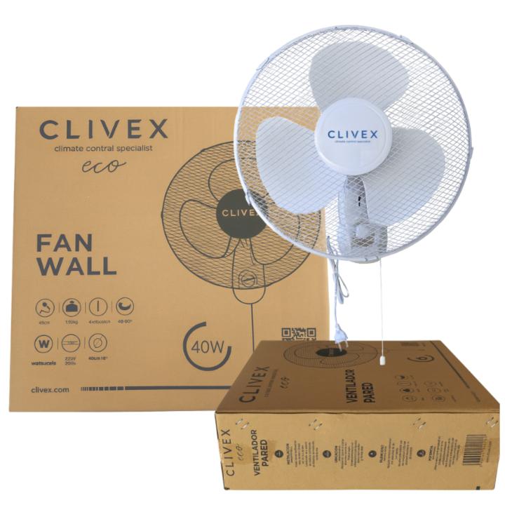 Ventilador de Pared Clivex 3 Velocidades 40cm (45W) con Cabeza Oscilante o Fija — oferta en Miravia