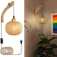 Lámpara De Pared De Bambú IRALAN Luz Natural De Rotura E27 Hileras Manuales De Lámpara De Sombrilla Iluminación Fijas - details 5