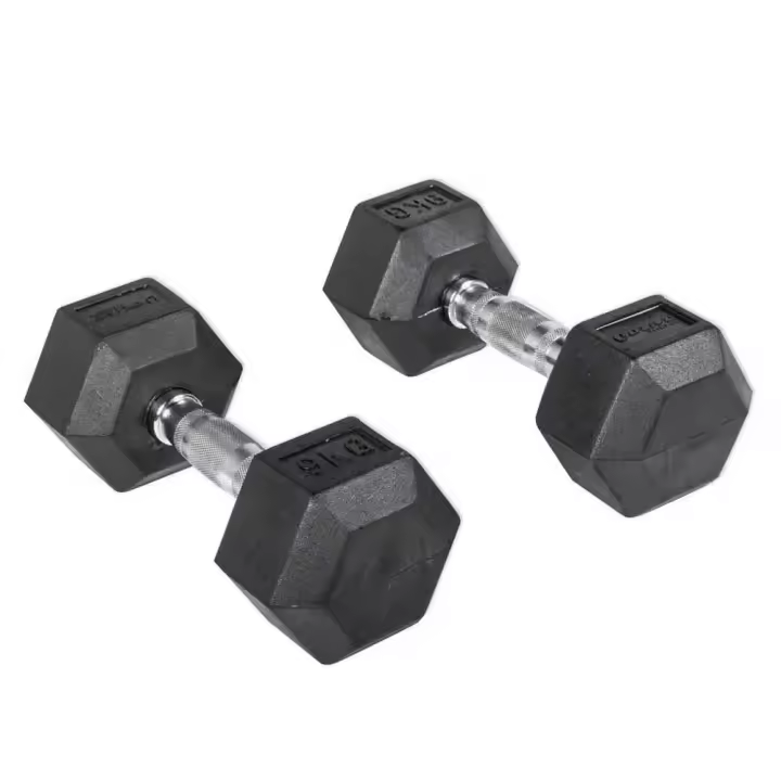 Olive Mancuerna Rubber Hex 9kg 2 Unidades - 1