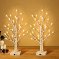 Árbol De Pascua Con 24 LEDs Decorativo Para Dormitorio Con Ramas Ajustables Fuentes De Alimentación 3AA Y USB No Incluye Baterías - details 4
