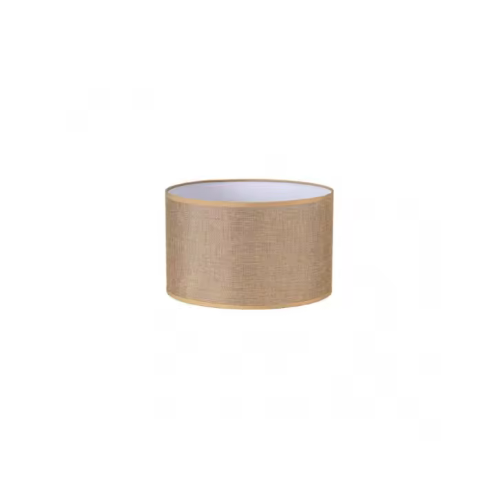 Fabrilamp - Pantalla Cilindrica Jin E27 Marron 30Dx30dx20h Cm Tejido Saco-yute - 1