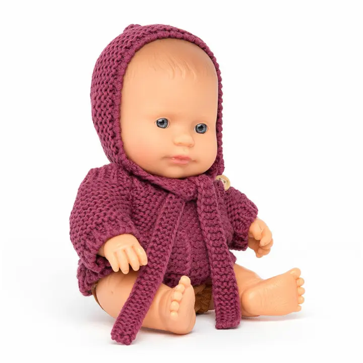 Set muñeco bebé caucásico 21cm con ropa - 1