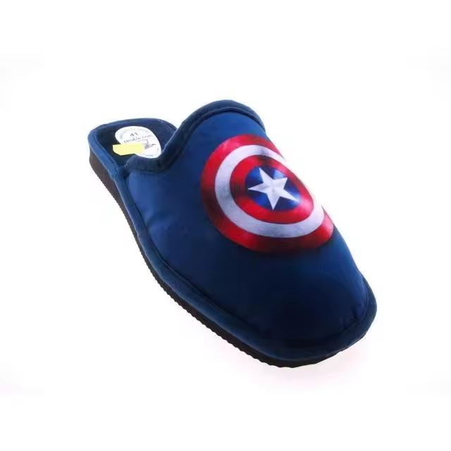 Mº414 AZUL   ESCUDO CAPITAN AMERICA ZAPATILLA ESTAR POR CASA HOMBRE MARCA PERVERSA  FABRICADA EN TEXTIL CON FORRO TEXTIL Y SUELA DE EVA DE GRAN COMODIDAD,CALIDAD Y SUAVIDAD - 1