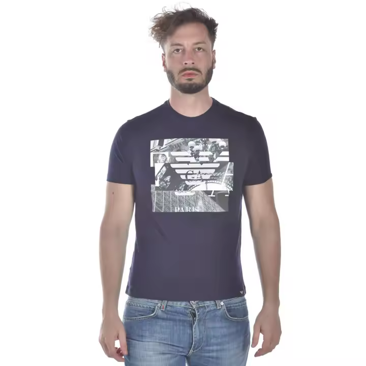 Emporio Armani Camiseta Algodón Hombre Azul 3Z1T751JPZZ 922 - 1