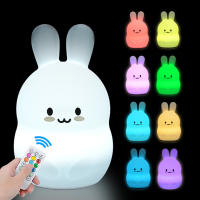 Búho Noche de Luz LED Sensor Táctile de Control Remoto 9 Colores Temporizador Regulable Recargable de Silicona Lámpara de Noche para Los Niños Of The Baby Gift - details 28