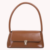 Bolso De Hombro Para Mujer Estilo Retro Tendencia PU Cuero Sólido Color Simple Bolso De Comunicación Con Manija Portátil Bolsos Casual - details 0