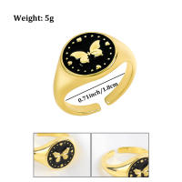 Encanto Anillo de lazo para mujer, estilo elegante, chapado en cobre de 14 quilates, con flor. - details 25