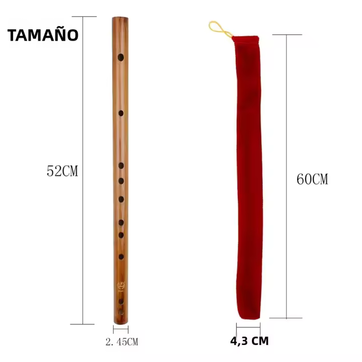 Flauta De Bambú MABT Con Bolsa De Veludo Instrumento Clásico Chino Piccolo Tones C/D/E/F/G Diseño De Agujeros Abiertos Para Estudio Y Exámenes - 1