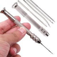 Kit De Costura De Cuero 5 Piezas Con Agujas Reemplazables Y Mango Herramientas De Reparación De Zapatos DIY Set De Taladro Y Agujas De Costura - details 1