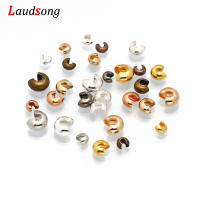 100pcs Cubos De Cobre Redondos Para DIY Joyería Hacer Manualidades Abalorios Espaciadores Tamaños 3-4-5mm Terminales Abiertas - details 0