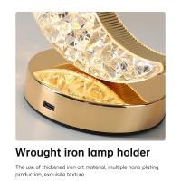 Lámpara De Noche LED 3D De Luna Con Toque Y Dimming Para Dormitorio Decoración De Habitación Para Niñas Luz Ambiente USB De Escritorio - details 3