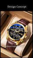 Reloj De Pulsera Deportivo Para Hombre POSHI Nueva Moda 2023 Con Correa De Cuero Lujo Movimiento Cuarzo Impermeable Y Calendario - details 1