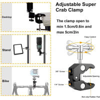 ERIKOLE Super Clip Con Cabeza De Bola Mini 360° Soporte De Liberación Rápida Para Trípode Tornillo 1/4 Clip Para Cámara DSLR Gopro - details 0