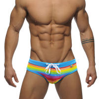 Bragas De Natación Para Hombres Con Detalles De Costura Colorido Bajo La Cintura Sexy Con Cordón Surfeo Push-up Con Almohadilla Ropa Deportiva De Verano De Poliéster Y Spandex - details 2