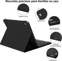 FGNS Funda con Teclado para iPad Air 13 Pulgadas 2024/iPad Pro 12.9”(3.ª 4.ª5.ª, 6.ª generación - 2018/2020/2021/2022),  Carcasa PU rotectora Delgada con Ranura de Lápiz,Funda Teclado Español Ñ ,Teclado Inalámbrico Bluetooth Desmontable - details 3