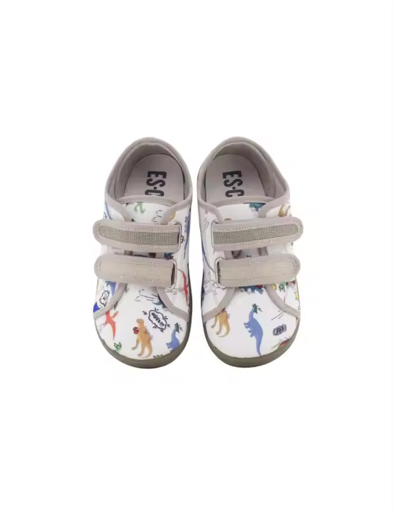 DEPORTIVO ESCOOLERS BAILO RESPETUOSO 2 VELCROS LONA ESTAMPADO DINOS - 1