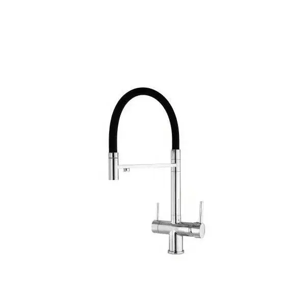 VALAZ Manzanares Grifo flexible para cocina con 3 vías y salida de ósmosis integrada color cromo - 1