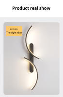 Lámpara De Pared Moderna En Forma De C LED Minimalista Para Decoración De Hogar Sala De Estar Dormitorio Pasillo Oficina Instalación En Pared Material Aluminio Negro - details 13