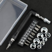 Juego De Herramientas Combinadas 21PCS L-Bar Doble Cabeza Mini Destornillador Enchufe Angulo Recto Para Espacios Pequeños Herramienta Dual Uso - details 0
