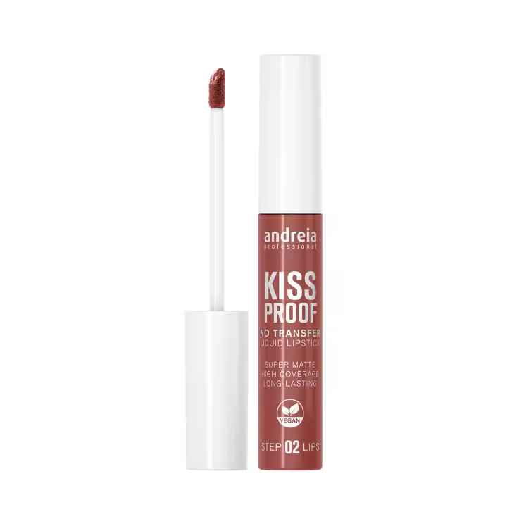 Andreia kiss proof 05 nude blush lipstick 8 ml, lipstick cobertura total, larga duración, mate y no transfiere. - 1