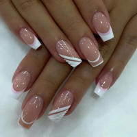 24Pcs Uñas Postizas De Ballet Blancas Con Gradiente Full Cover Art Nails Presión En Uñas Artificiales Acrílicas Removibles Para Fiesta - details 14