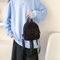 Mochila Mini De Moda Para Mujer En Terciopelo De Un Solo Color Pequeña Mochila Casual Para Estudiantes Viajes Con Cierre De Cremallera - details 9