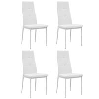 vidaXL Sillas de comedor 4 unidades cuero sintético en color Negro/Blanco | cómodas modernas ergonómicas para comedor cocina salón hogar - details 1