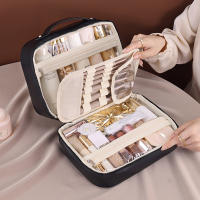 Bolso De Maquillaje Para Mujer Organizador De Viaje Impermeable De PU Cuero Con Compartment Multiuso Cierre De Cremallera - details 16