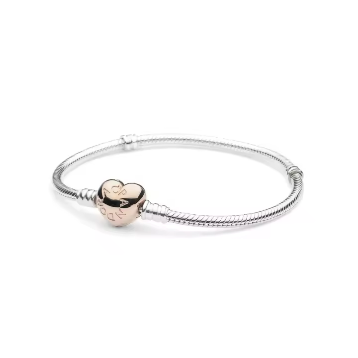Pulsera Pandora 580719-18 mujer plata corazón Rose - 1