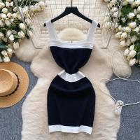 New Hotsweet Midi Bodycon Dress Diseño De Cremallera Sin Mangas Estilo Verano Playa Color Bloqueado Mujer Moda Elegante - details 12