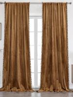 Cortina De Lujo Estilo Francés Con Bloqueo De Luz Para Dormitorio Y Sala De Estar 1 Pieza Cortina De Poliéster Clásica Para Ventanas Francesas - details 1