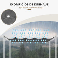 Outsunny Cubierta para Pérgola Techo de Repuesto Retráctil para Sombrilla Toldo de Tela para Cenador Jardín con 10 Orificios de Drenaje - details 5