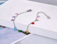 Pulsera De Cadenas Bohemia Playa Lokaer Para Mujer Con Cristales CZ Coloridos Pulsera De Encanto Acero Inoxidable Y Titanio B20114 - details 5
