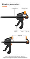IMBOT F Clamp De Carpintería Mini Pole W Juego De Herramientas Manuales De Tornillo Ratchet Con Agarre Rápido Triger Para Trabajo Con Madera - details 9