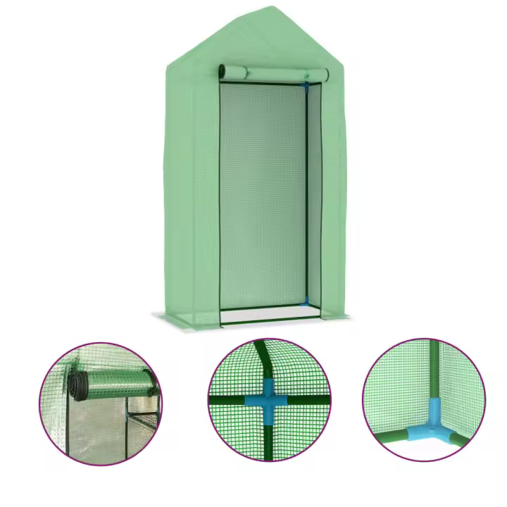 vidaXL Invernadero con estructura de acero 0,5 m² 1x0,5x1,9 m - 1