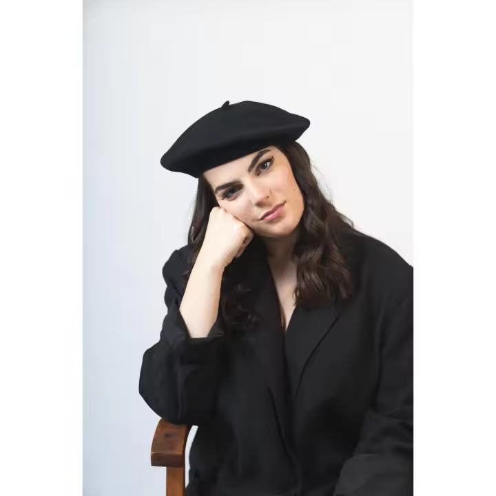Boina 100% lana merina Elósegui Dame color negro - 1