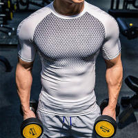 Camiseta De Compresión Corta Con Gráficos Para Hombres Camiseta Deportiva De Secado Rápido Para Gimnasio Y Correr Top De Verano Camiseta Básica De Deporte - details 3