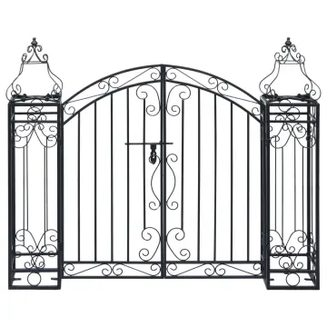 Puerta De Jardín De Acero Corten 105x205 Cm - Diseño árbol, Con Cerradura, Resistente A La Intemperie