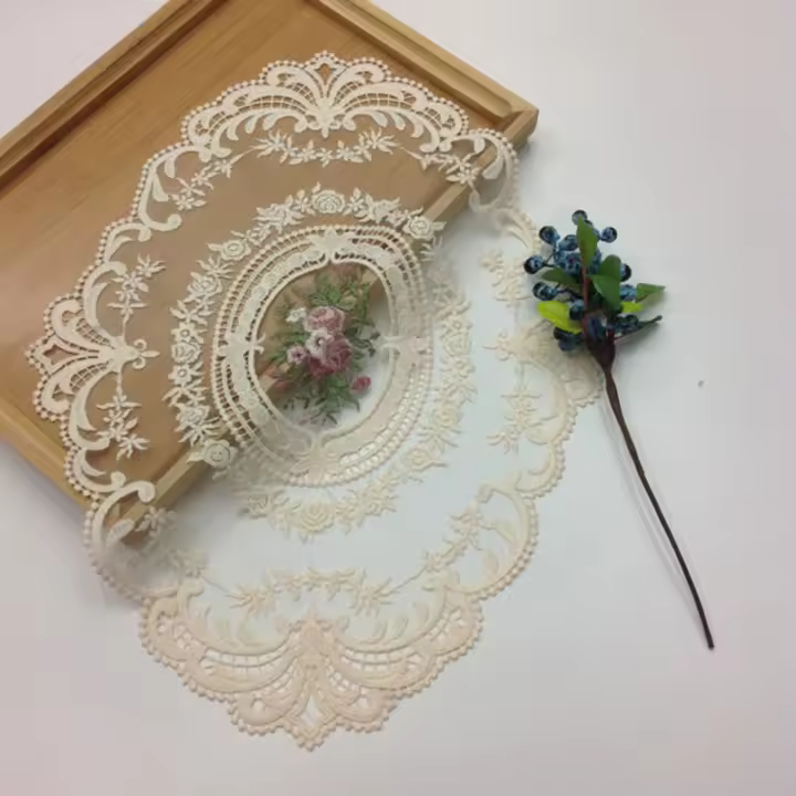 Mantel Vintage Con Borlas Ovaladas Y Huecos Tapetes Para Mesa Elegantes Accesorios De Cocina Cojines Para Sillas Tapetes De Té - 1