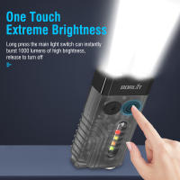 BORUiT V10 Linterna De Cadena EDC Recargable Tipo-C Con Luz UV Y Magnetismo Para Camping Y Pesca Resistente Al Agua Luz LED De 1000 Lumen Material De Aluminio Negro - details 5