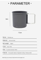 Taza De Acero Aluminio Leaftour 300ml Plegable Para Camping Y Viajes Mano Ligera Para Agua Café Y Té - details 0