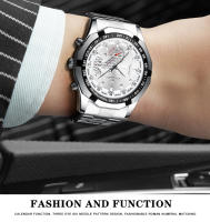 Reloj De Lujo Para Hombre FNGEEN Con Correa De Acero Inoxidable Resistente Al Agua Calendario Quartzo Reloj Hombre S001 - details 5