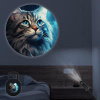 Lámpara De Noche LED Con Proyector De Gato Diseño Creativo Y Moderno 360 Grados Rotatable Luz De LED Ajustable USB Para Decoración De Habitaciones - details 0