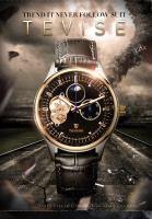 Reloj Mecánico Para Hombre TEVISE Nuevo Con Esqueleto Y luzAutomatico Resistente Al Agua De Cuero Lujoso Con Fase Lunar - details 0