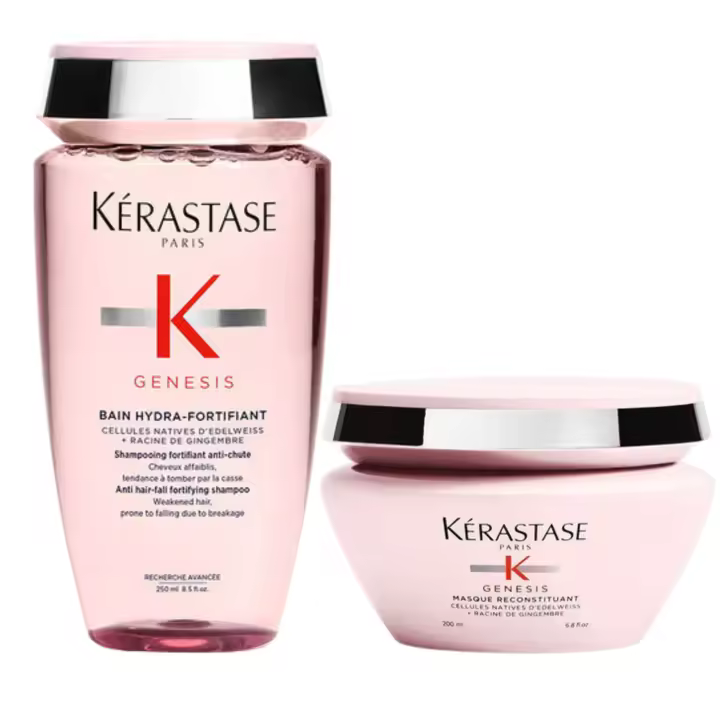 Pack Kérastase Genesis Bain Hydra-Fortifiant Champú 250ml + Masque Reconstituant 200ml – Cabello Fino y con Tendencia a la Caída - 1