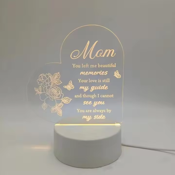 Message Board, LED Acrylic Message Board, LED Drawing Board with Round Base. College Gifts for Girls.(Heart-Shaped) - 1
