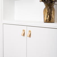 Pomo De Cuero Artificial Y Metal Para Muebles De Niños Estilo Nórdico Pull De Cobre Para Armario De Cocina Y Gabinete Herramienta De Muebles - details 8