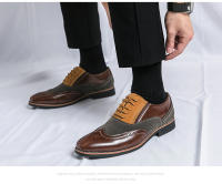 Zapatos De Negocios De Moda Para Hombre En Cuero Con Punto Y Lazo Zapatos De Boda Con Diseño De Brock Zapatos Casuales Transversales Para Adultos - details 13