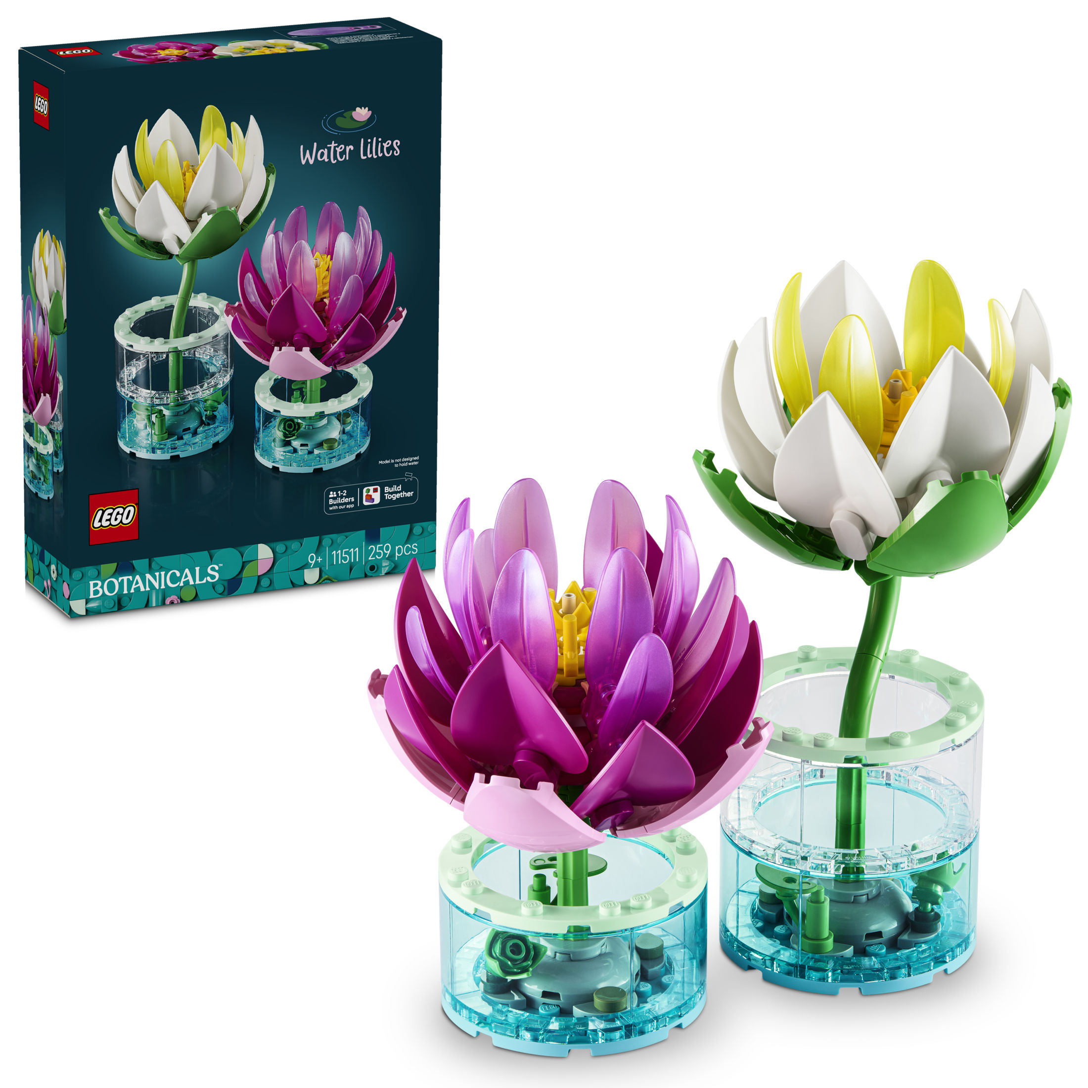 [PREVENTA] LEGO® 11511 Botanicals Nenúfares Artificiales y 2 Jarrones Transparentes